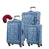 Atlantic Ultra Lite 4 | 21, 24, And 28-Inch Expandable Spinners, Travel Pillow (Watercolor Blue)