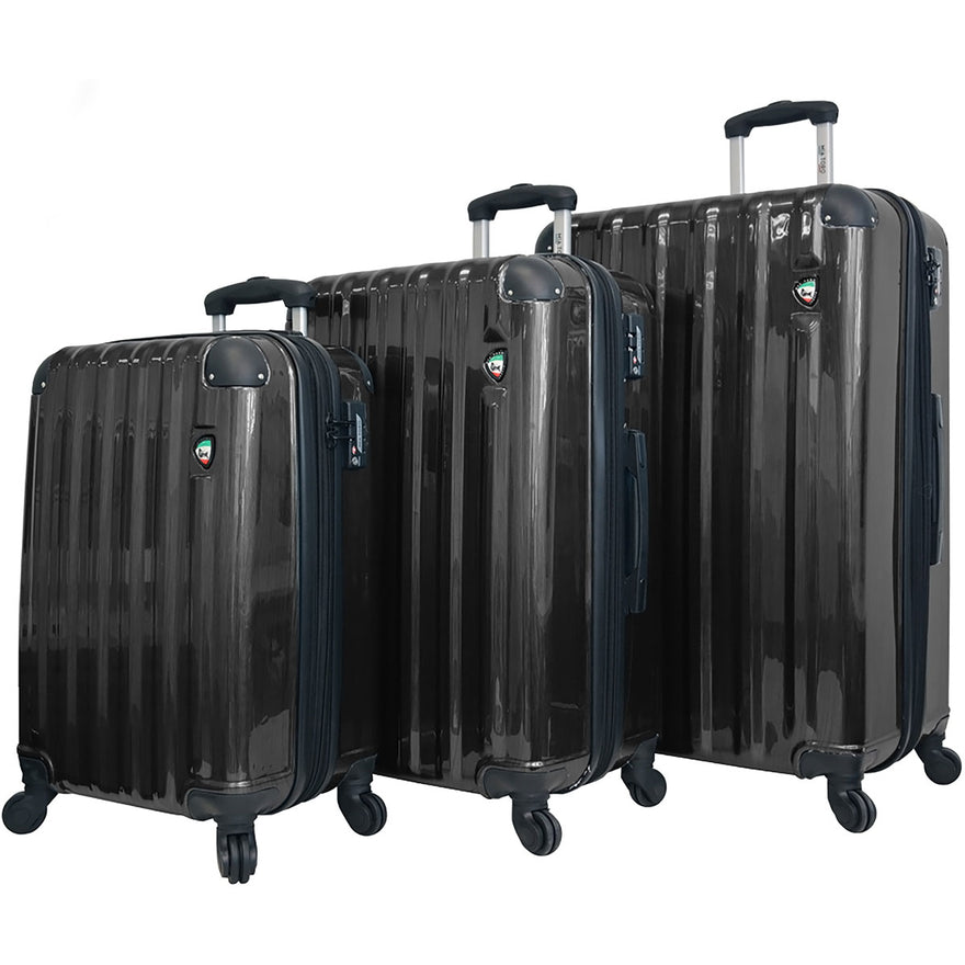 Mia Toro Spazzolato Lucido Hardside Spinner 3 Piece Set 