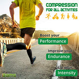 BAMS Premium Bamboo Compression Socks for Men & Women - Best Antibacterial 15-20 mmHg Graduated Knee-High Sock with Hypoallergenic Odor-Kill Technology for Running, Sports, Travel, Maternity (1 Pair)