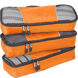eBags Slim Packing Cubes for Travel - Organizers - 3pc Set - (Tangerine)