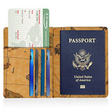 Famavala RFID Blocking Passport Holder Case Cover Wallet, MapBrown