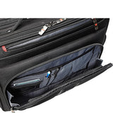 Mancini Leather Goods CompuRoller-Double Compartment Wheeled Laptop Briefcase