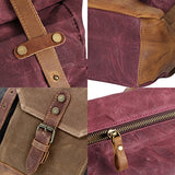 Vintage Canvas Rucksack Commuter Backpack Waxed Canvas & Leather Laptop Backpack Work-to-weekend