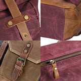 Vintage Canvas Rucksack Commuter Backpack Waxed Canvas & Leather Laptop Backpack Work-to-weekend