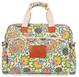 Malirona Canvas Overnight Bag Women Weekender Bag Carry On Travel Duffel Bag Floral Design (Flower)