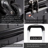 Coolife Luggage 3 Piece Set Suitcase Spinner Hardshell Lightweight (Navy2)