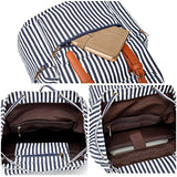 School Backpack Women Girls College Bookbag Lady Travel Rucksack 15.6Inch Laptop Bag (White Blue