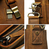 S-Zone Vintage Crazy Horse Leather Laptop Messenger Shoulder Bag Briefcase