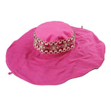 Fakeface Women Ladies Floral Large Brim Floppy Hat Foldable Anti-UV Summer Bucket Hat Holiday Travel Shopping Camping Beach Sun Hats Cap Topee UPF 50+ Rose