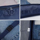 Aoolife 7 Set Travel Storage Bags Packing cubes Multi-functional Clothing Sorting Packages,Travel Packing Pouches,Luggage Organizer with shoe bag (Dark blue)