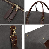 S-Zone Canvas Pu Leather Trim Travel Duffel Shoulder Handbag Weekender Carry On Luggage With Shoe