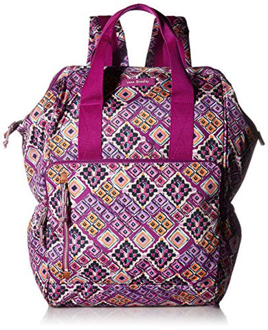 Vera Bradley Lighten Up Frame Backpack, Polyester, Dream Diamonds
