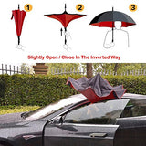 AmaGo Inverted Umbrella – Reverse Double Layer Umbrella, C-Shape Handle & Self-Stand to Spare