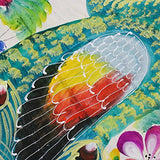 Novica Floral Mulitcolor Saa Paper And Bamboo Painted Paper Parasol, Peacock And Flowers'