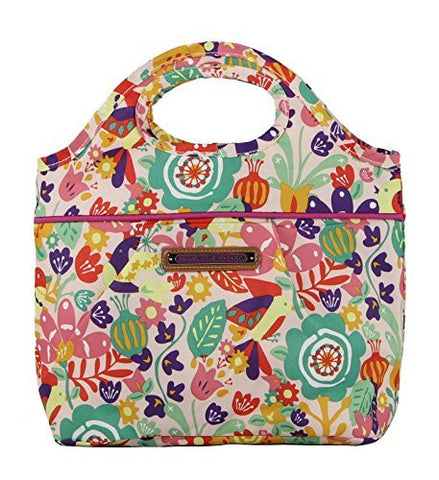 Lily Bloom Insulated Cinch Top Lunch Cooler/Tote (Tulips and Tweets)