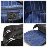 Bison Denim Vintage Genuine Leather Messenger Shoulder Bag Satchel Cross Body Handbag Retro