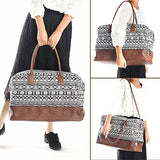 MyMealivos Canvas Weekender Bag, Overnight Travel Carry On Duffel Tote with Shoe Pouch (black)