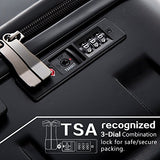 Coolife Luggage Expandable 3 Piece Sets Pc+Abs Spinner Suitcase 20 Inch 24 Inch 28 Inch (Charcoal