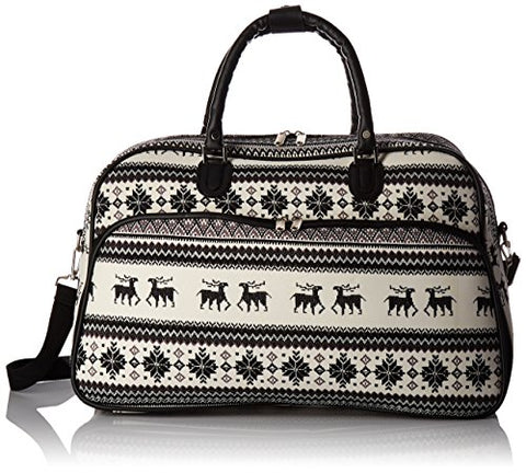 World Traveler Value Series Winter 21-Inch Carry Deer Duffel Bag, Black Trim Deer, One Size