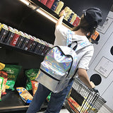 Tinksky Girl'S Sliver Holographic Laser Pu Leather School Backpack Travel Casual Daypack