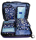 Packing Cubes Backpack Organizers Set for Carry on Travel Bag Luggage Cube (Fleet Flamingo 7)