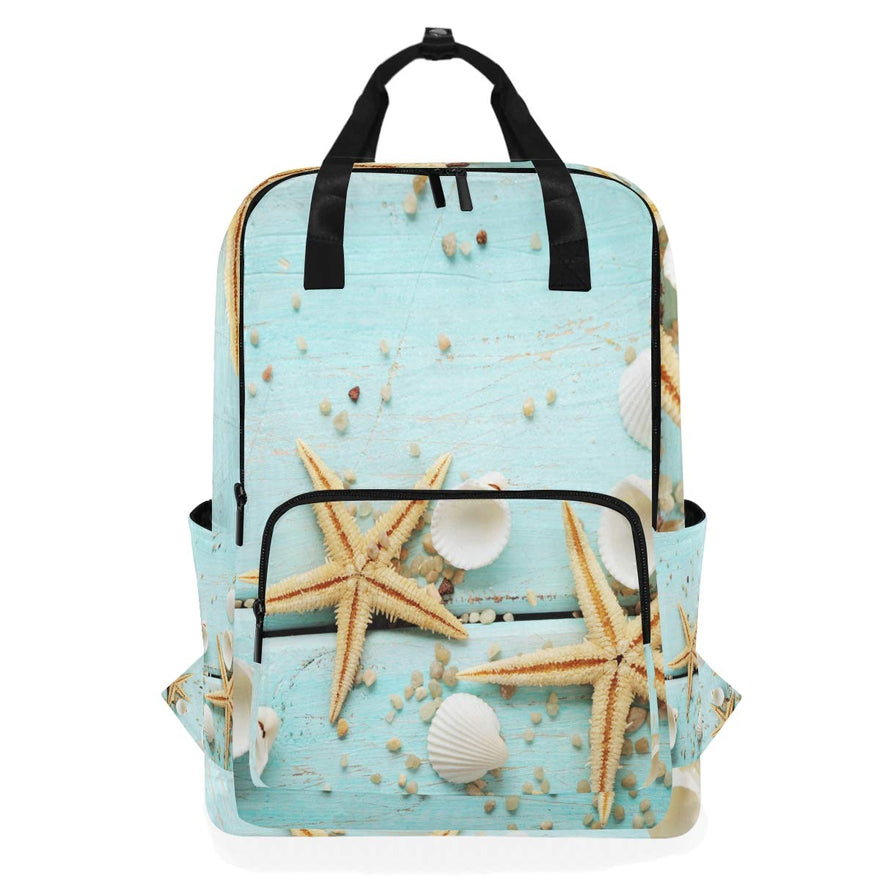 Backpack Marine Starfish Seashells Laptop Bag 14 Inch Lightweight for Men/Women