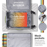 Coolife Luggage 3 Piece Set Suitcase Spinner Softshell Lightweight (Purple+Sliver)