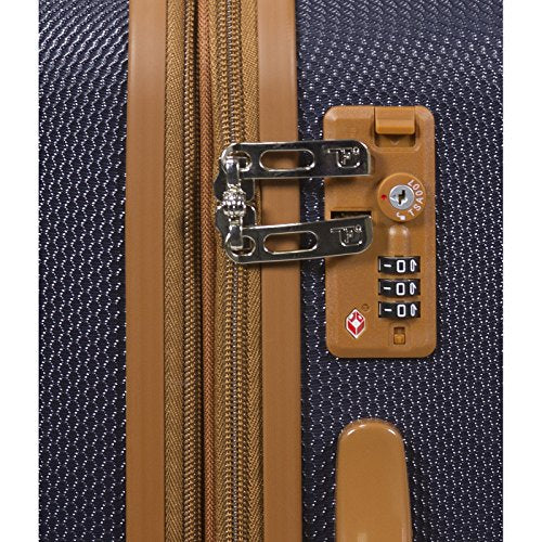 Dejuno Legion 3Pc Hardside Spinner Tsa Combination Lock Luggage Set Navy