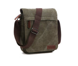 Sechunk Small Vintage Canvas Messenger Cross body bag Shoulder bag (m_Green, middle)