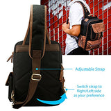 OCT17 Men Chest Shoulder Sling Backpack Cross body Canvas Messenger Outdoor Travel Daypack