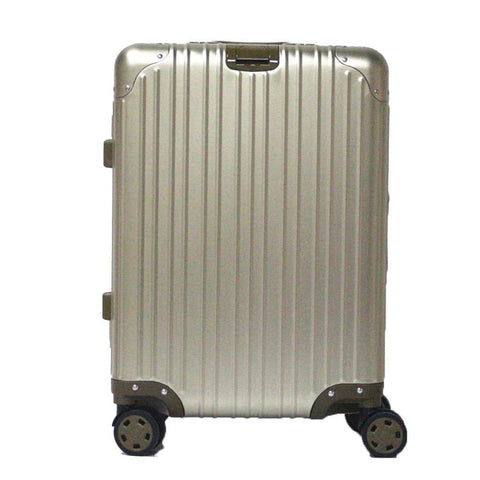 Boarding Suitcase, Aluminum-Magnesium Alloy Trolley Case, Durable Pc Luggage Case, With Tsa Lock Rotating Wheels, Gold, 24 inch