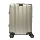 Boarding Suitcase, Aluminum-Magnesium Alloy Trolley Case, Durable Pc Luggage Case, With Tsa Lock Rotating Wheels, Gold, 20 inch