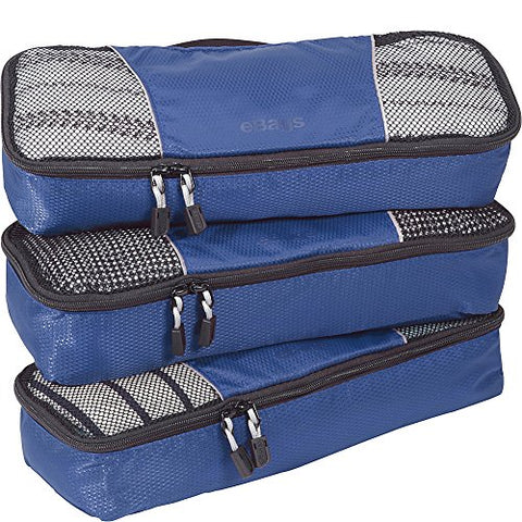 eBags Slim Packing Cubes for Travel - Organizers - 3pc Set - (Denim)