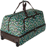 Vera Bradley Women'S Lighten Up Large Wheeled Duffel, Rain Forest