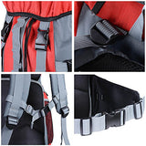 AW Outdoor 70L Sports Hiking Camping Backpack Travel Mountaineering Shoulder Bag Rucksack Large Red