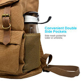 Smart ZZ Canvas Vintage Leather Backpack - Unisex Casual Travel Rucksack Satchel, Larger