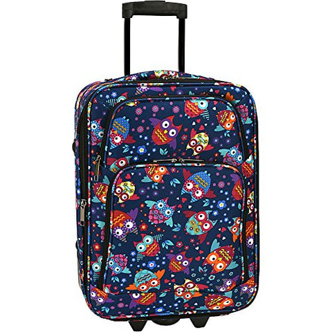 Elite Luggage Owls Carry-on Rolling Luggage, Multi-color