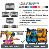 Pro Packing Cubes 6 Piece Lightweight Travel Cube Set of Compression Organizers