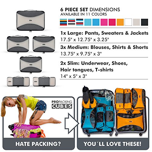 Shop Pro Packing Cubes 6 Piece Lightweight Tr – Luggage Factory
