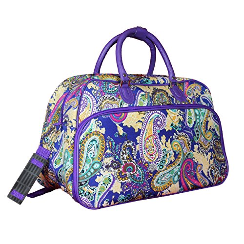 World Traveler 21" Carry-On Shoulder Tote Duffel Bag, Blue Multi Paisley, One Size