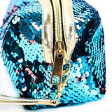 Buorsa Fashion Double Color Reversible Magical Sequins Handbag Glitter Pencil Case Cosmetic Bag