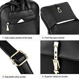 Vbiger Womens Backpack Pu Leather Casual Shoulder Bag Fashion Girls School Bag Daypack (Black)