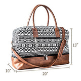 MyMealivos Canvas Weekender Bag, Overnight Travel Carry On Duffel Tote with Shoe Pouch (black)