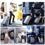 Travelking Aluminum Luggage Carry On Spinner Hard Shell Suitcase Lightweight Metal Suitcases (Grey,