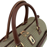 London Fog Cambridge Ii 16" Classic Satchel, Olive Houndstooth