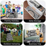 Veken 6 Set Packing Cubes, Travel Luggage Organizers with Laundry Bag & Shoe Bag (Black Leaf)