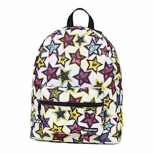Yak Pak Colorful Stars Canvas Backpack Sports School Travel Pack
