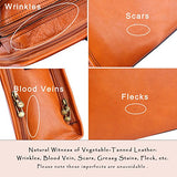 Banuce Womens Full Grains Leather Briefcase Messenger Satchel Bag 14 Laptop Case