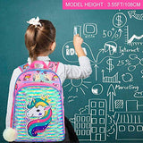 4PCS Unicorn Backpack for Girls, 16" Sequin Kids Bookbag and Lunch Box