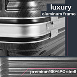 Coolife Luggage Aluminium Frame Suitcase 3 Piece Set with TSA Lock 100% PC (BLACK)